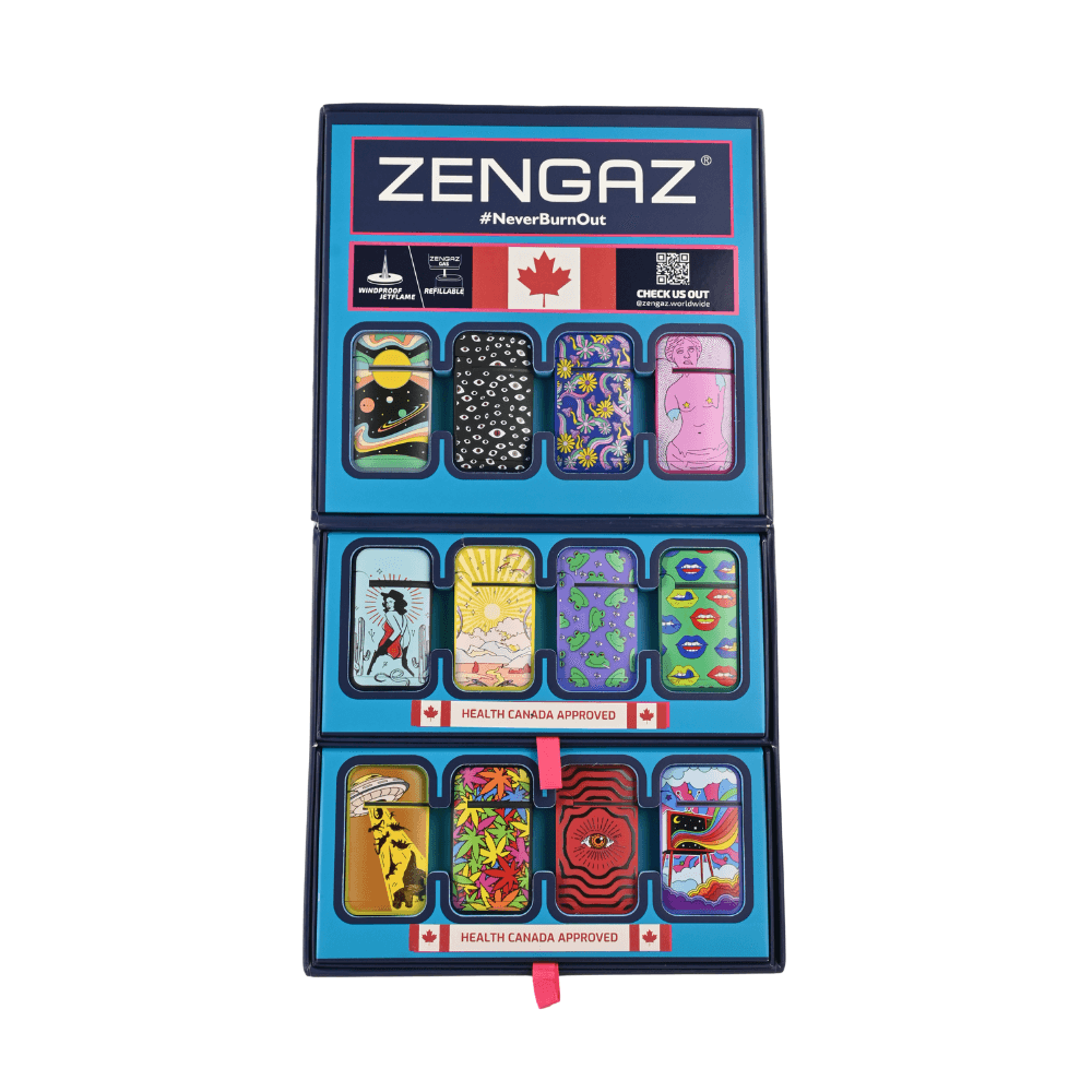 [ZL-12 SERIES 5-A] Zengaz Royal (ZL-12) Jet Rubberized Cube Lighters - 48ct (Series 5-A)