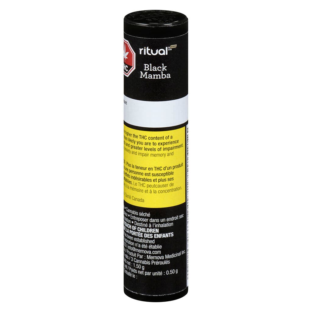 Ritual Sticks - Black Mamba Pre-Roll - Indica - 3x0.5g