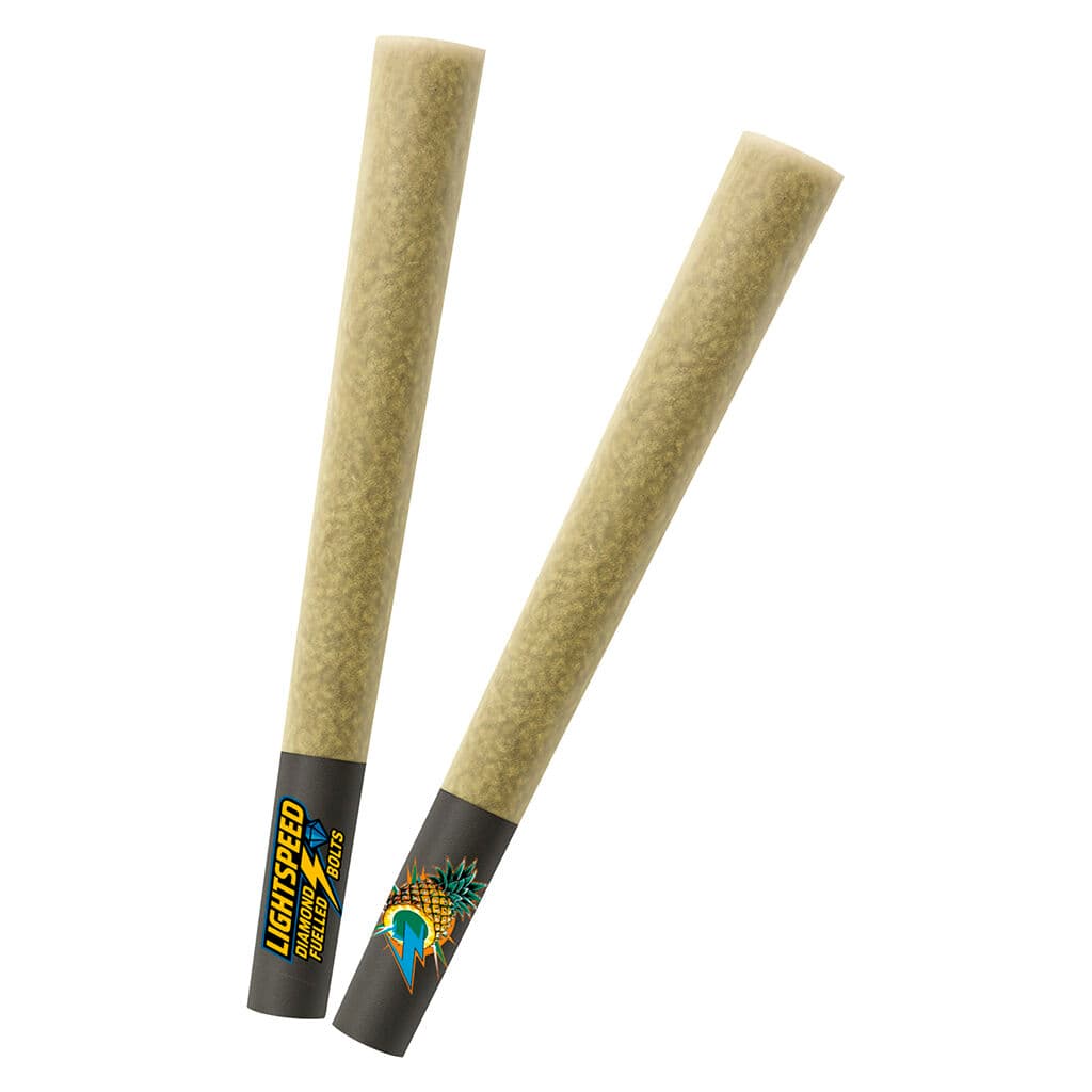 Lightspeed - Pineapple Surge Diamond Fuelled Bolts Infused Pre-Roll - Sativa - 2x0.5g