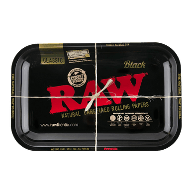 [RAW TRAY BLK S] RAW Black Metal Rolling Tray - Small