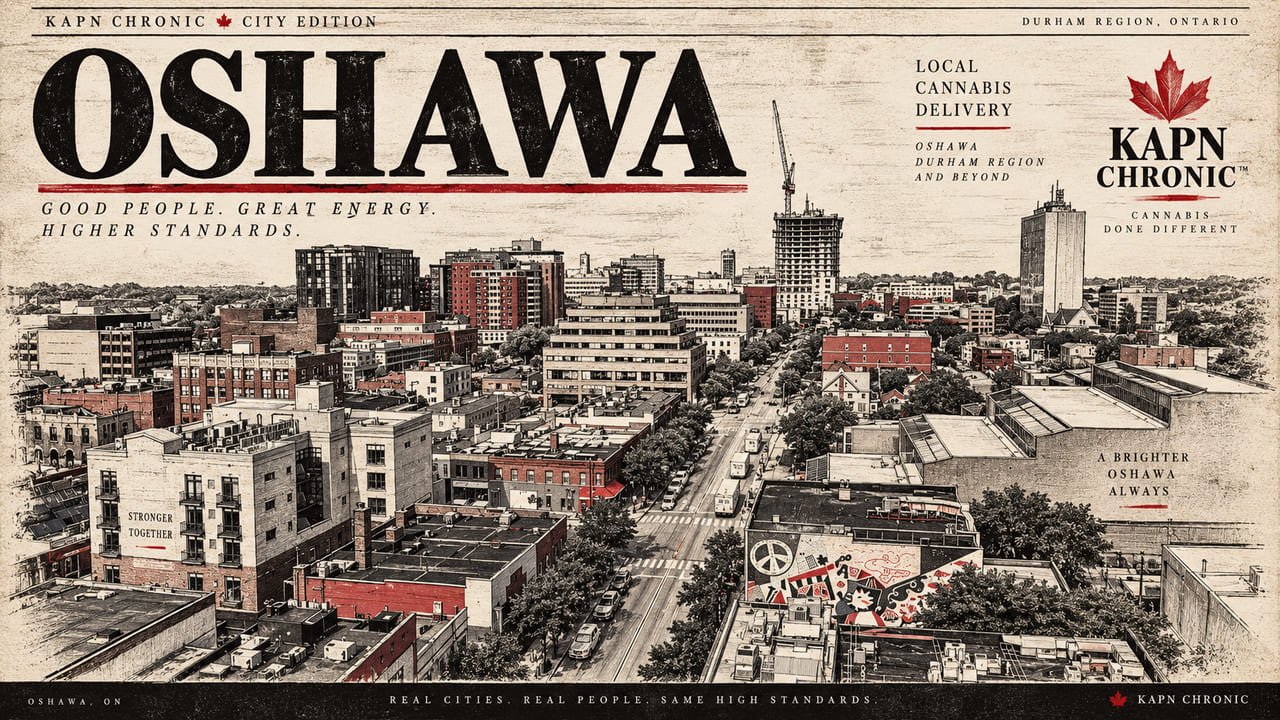 Downtown Oshawa editorial illustration for Kapn Chronic